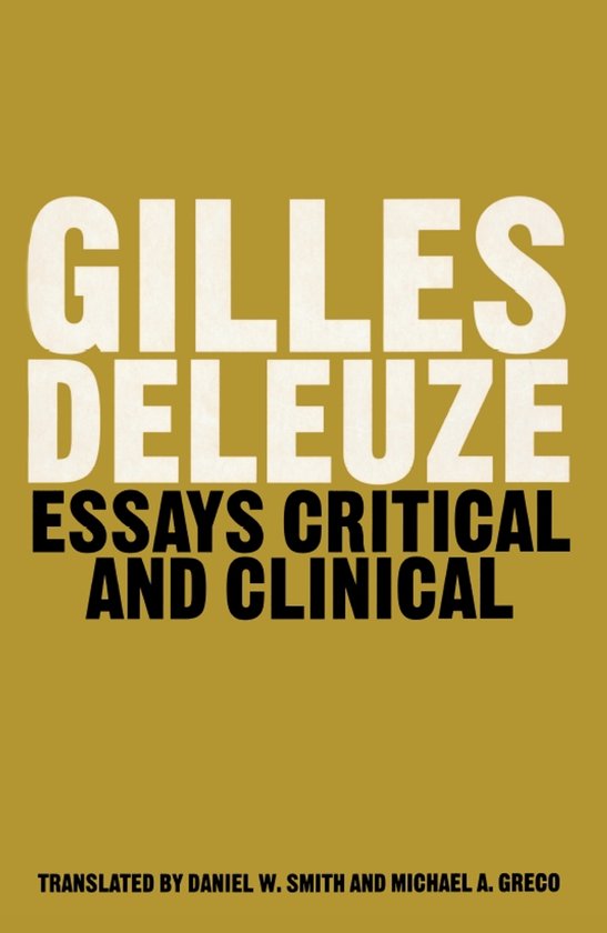Essays Critical And Clinical