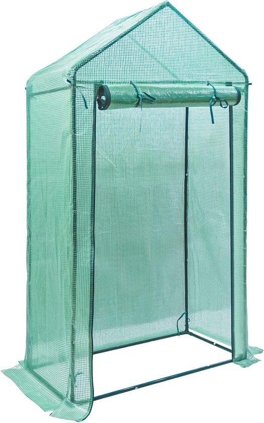Yorbay Foliekas Met Schuin Dak – 200x80x173/143 Cm, Groen, UV-bestendig PE-doek, Metalen Frame, Voor Tomaten En Andere Planten