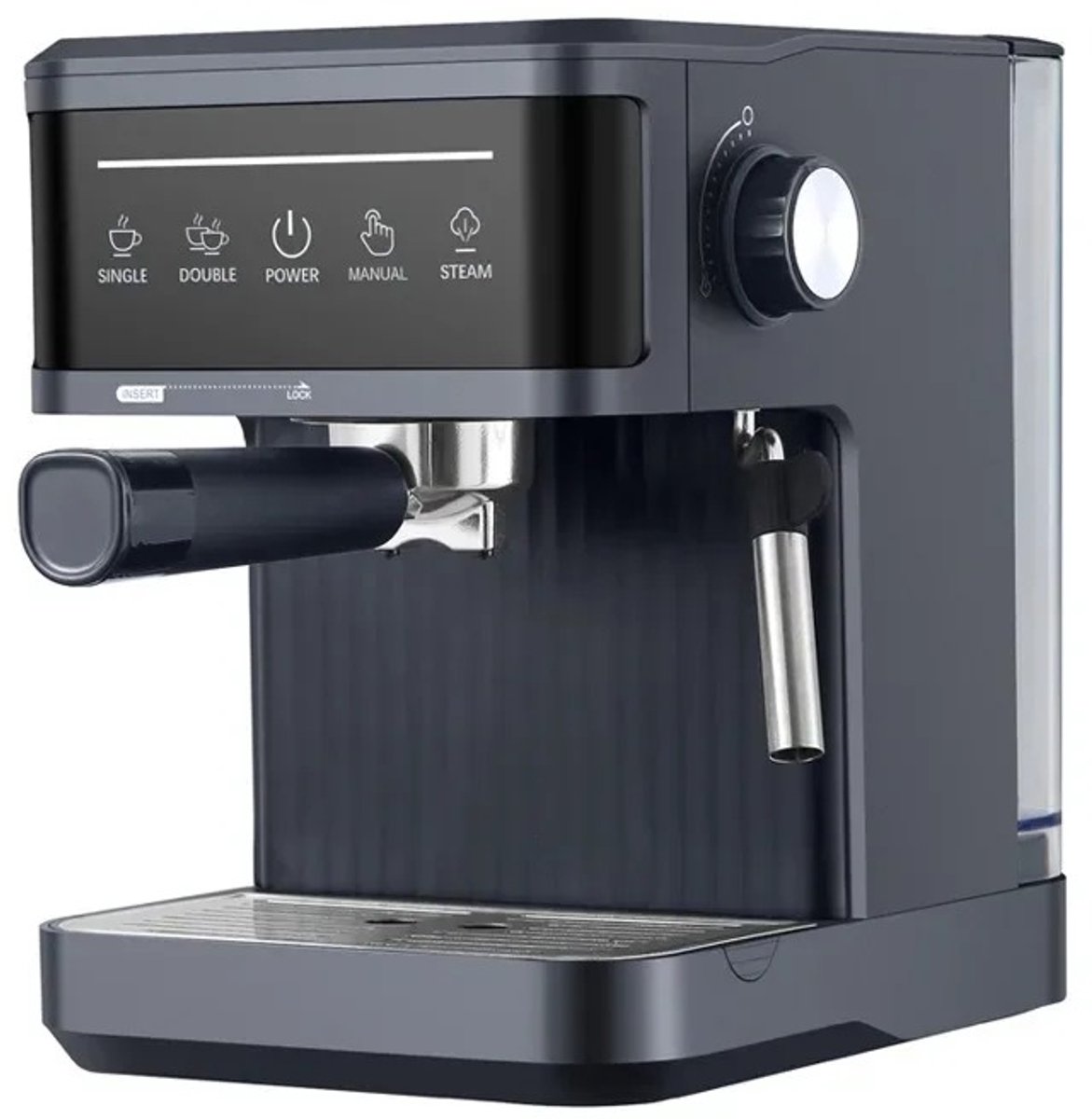 Espressomachine - Koffiezetapparaat - Halfautomatisch - Elektrisch Koffieapparaat - Cappuccino - Latte - 20 Bar Druk - Melkschuimer - Espressomachine Thuis - Compact Koffiezetapparaat - 1.8L - Zwart - Koffiezetapparaat