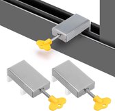 2-Pack schuifsloten voor schuifdeuren met sleutel - aluminium veiligheidsslot verstelbaar - anti-diefstal voor kinderveiligheid