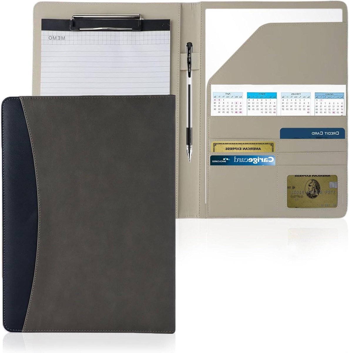 OfficeTree Klembordmap A4 Met Deksel Schrijfmap Zwart Werkmap Ringband Klembord Din Map Organizer Inclusief Blok En Balpen 1011743419