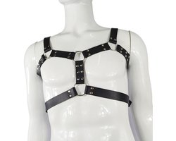 Body - Rave harness - Pride - Dubbele band - Met gespen - Kunstleer - Zwart