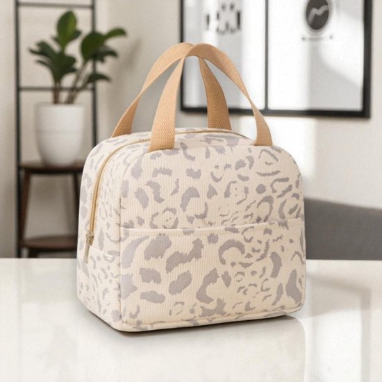 Koeltas - Luipaard Crème | 23 x 20 x 14 cm | Nylon | Lunchtas | Fashion Favorite van Fashion Favorite — afbeelding 3
