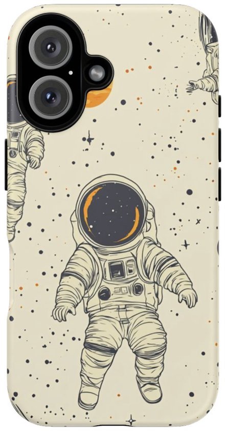 Drijvende Astronauten en Ruimtepatroon – Telefoonhoesje Geschikt voor iPhone 16