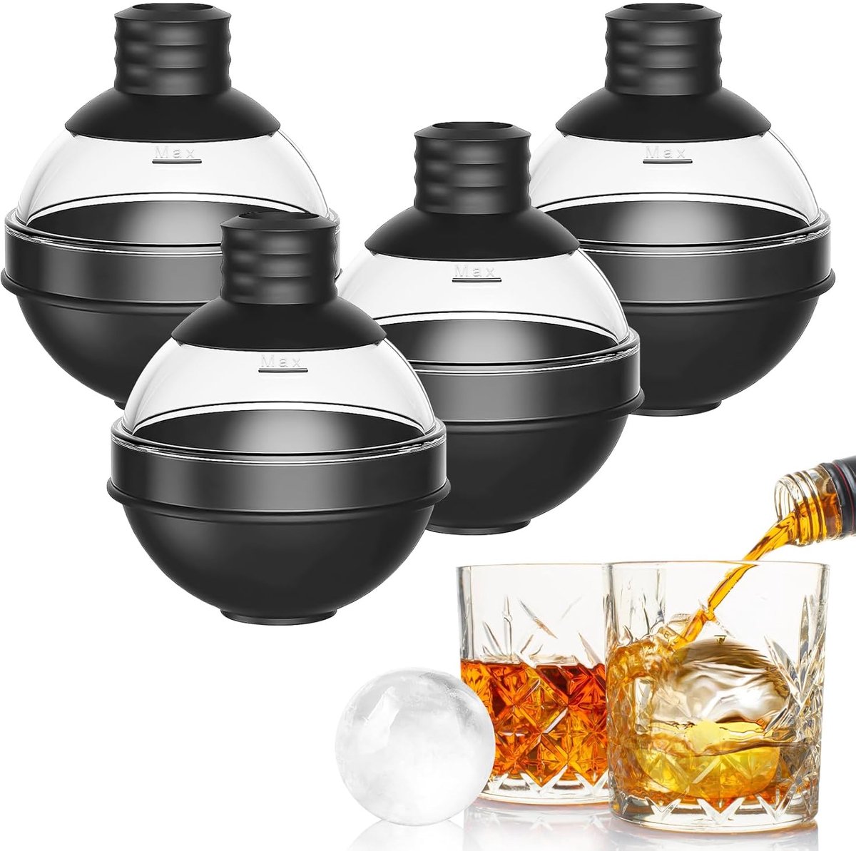 Siliconen IJsballen - 6 cm - Set van 2 - Voedselveilig