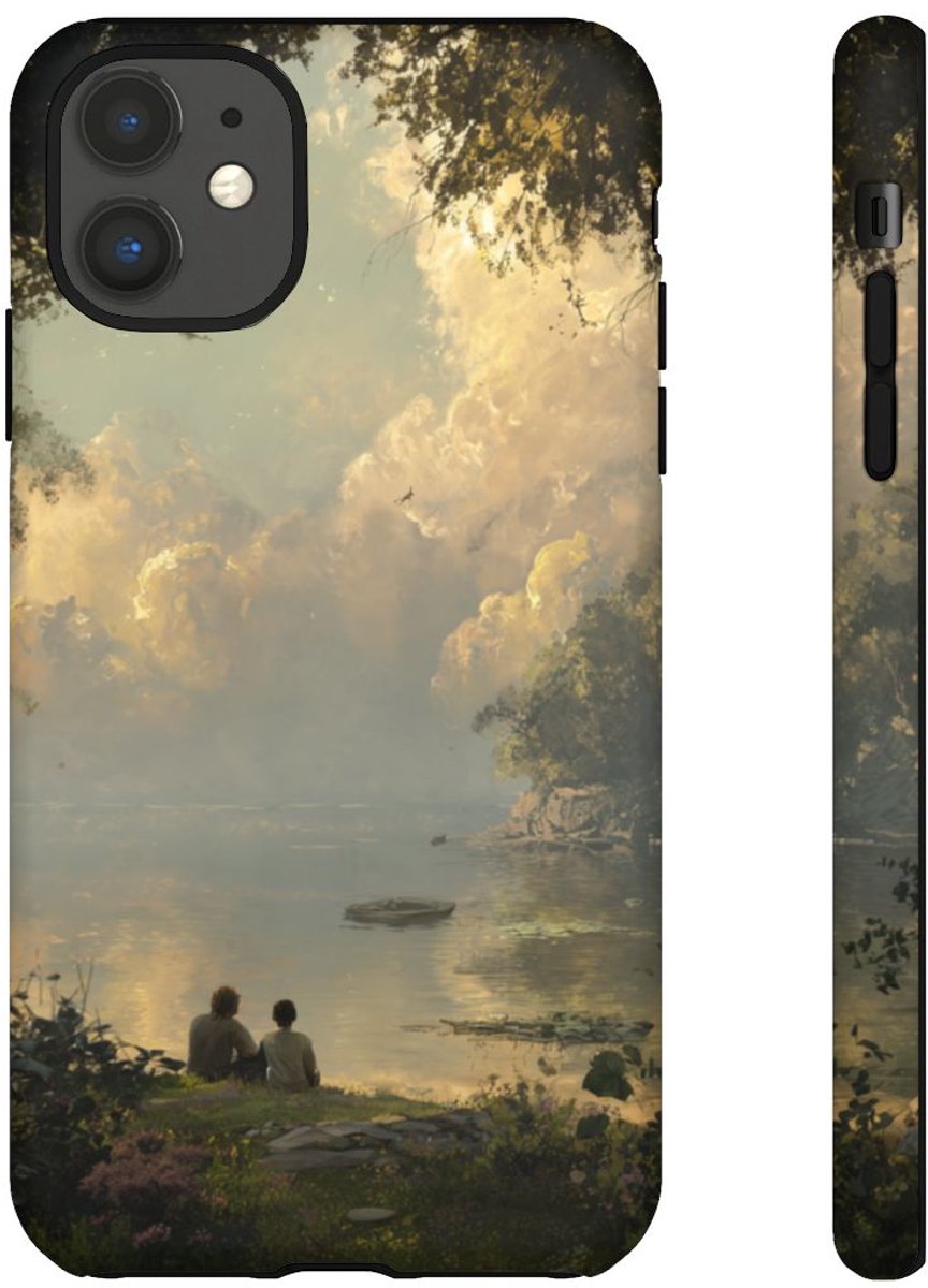 Vredig Meerlandschap met Vriendschap – Telefoonhoesje Geschikt voor iPhone 11