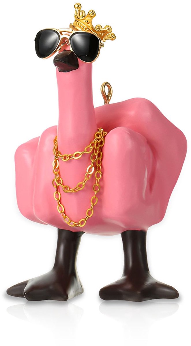 Ibenzoa® Grappige Eend Figuur met Middelvinger - Hars Decoratie