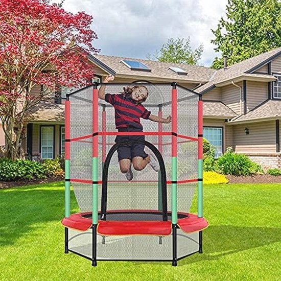 Veilige en Opvouwbare Tuintrampoline voor Kinderen met Handvat