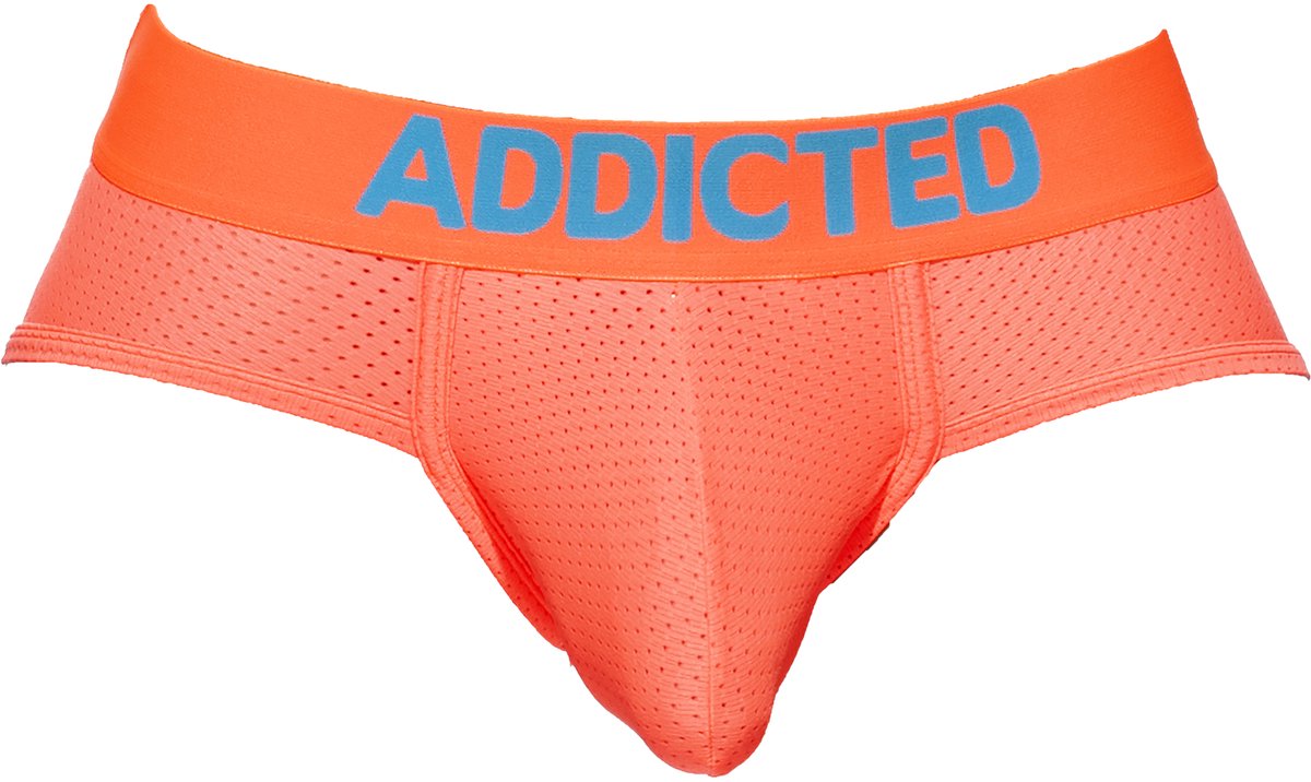 Goedkoopste ADDICTED Ring Up Neon Mesh Brief Orange - MAAT S - Erotisch Heren Ondergoed - Slip voor Man - Sexy mannen Slip