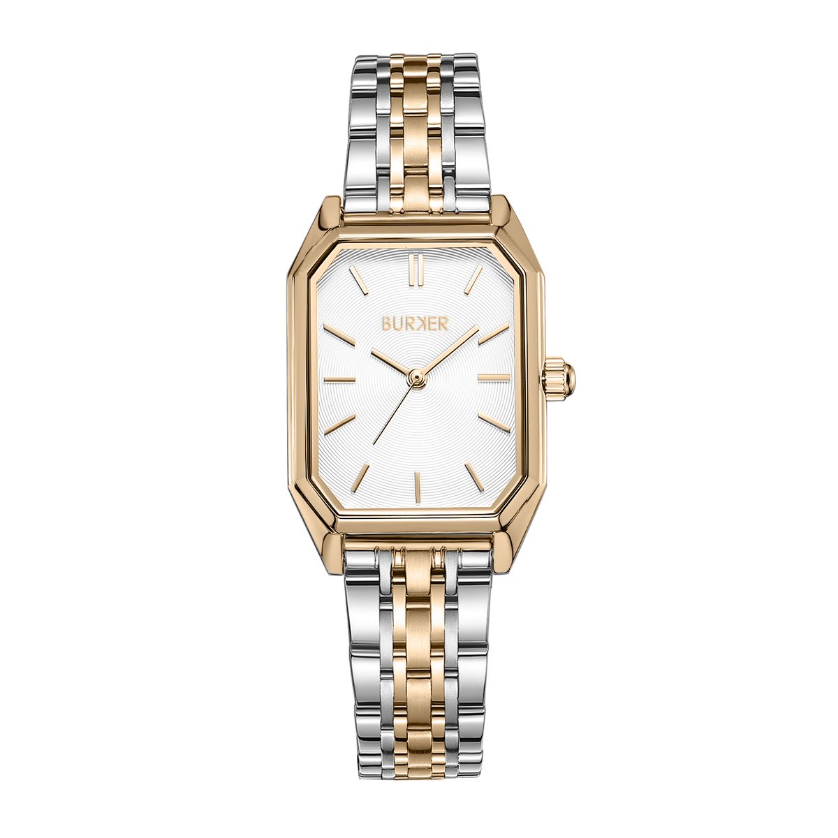 BURKER Isabell Horloge Dames - Rechthoekig - Goud Zilver - Schakelband - 28 mm