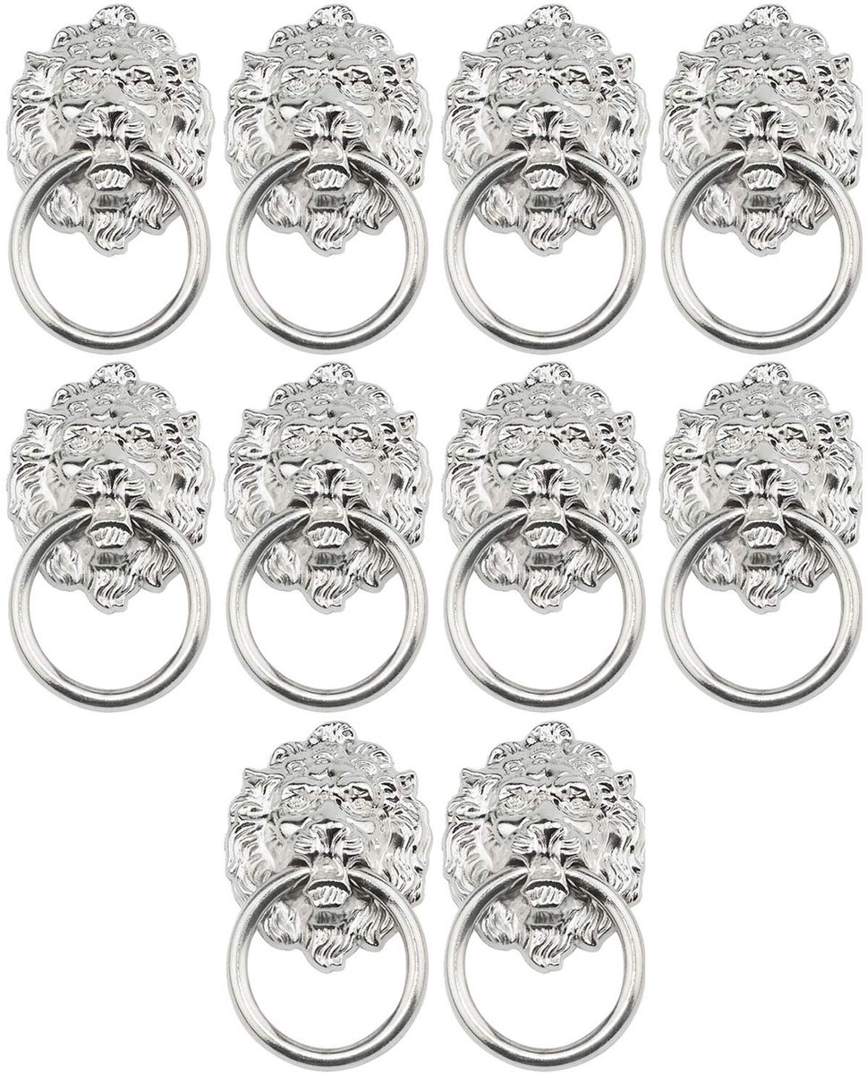 Ibenzoa® Set van 10 Vintage Retro Stijl Deurknoppen met Leeuwenkop voor Kasten en Laden