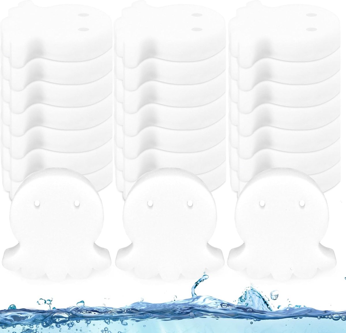 Olie-absorberende spons - Zwembadsponsabsorber - Octopusvormige olie-absorberende zwembadfilterspons - Voor zwembadreiniging - Wit - Voor zwembaden, spa's, badkamers - 24 stuks
