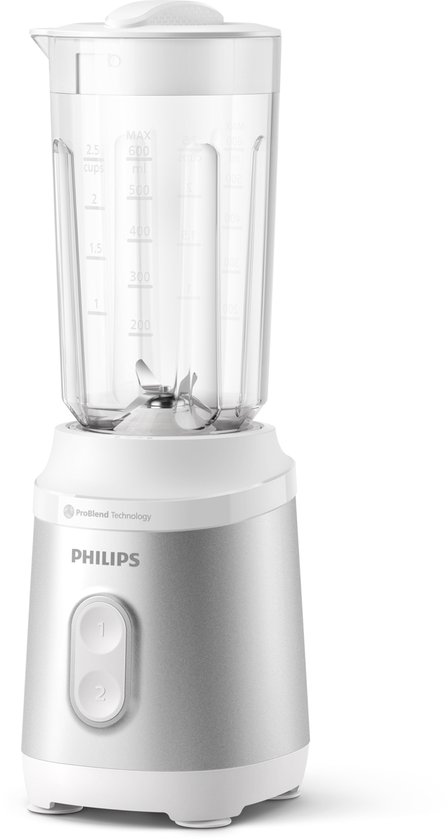 Philips 3000-serie Mini blender HR2510/90 - 0,6 L - 350W - Wit/Zilver