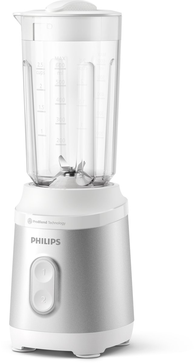 Philips 3000-serie mini blender HR2510 in wit en zilver