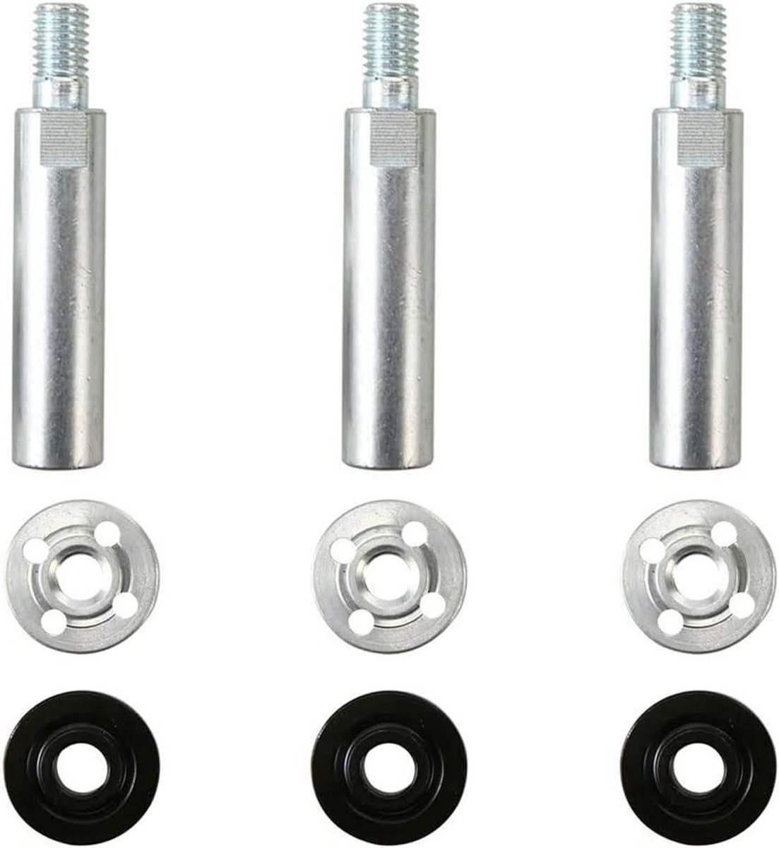 JGS Premium - Uitbreiding drijfstang set voor haakse slijper - Roestvrij staal - Roterende extensie as - Praktische drukplaten - 3 stuks