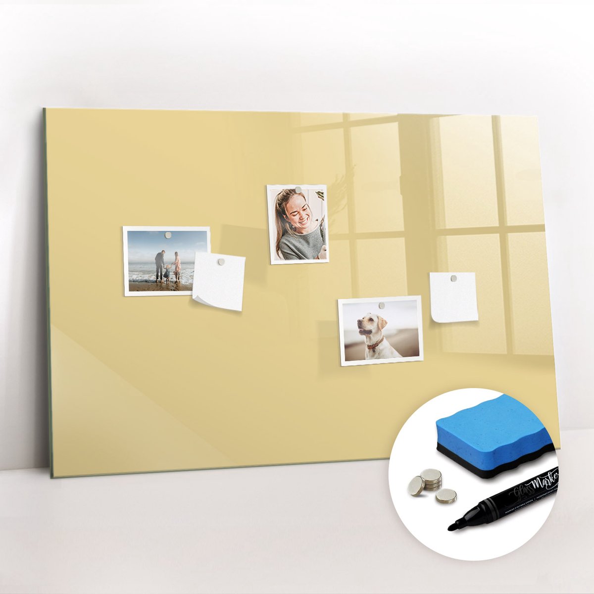 Magneetbord glossy - whiteboard wit 60x150 cm