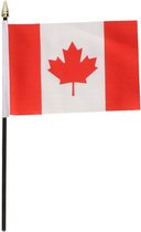 Canada mini vlaggetjes op stokje - Landen vlag - 10 x 15 cm - Polyester