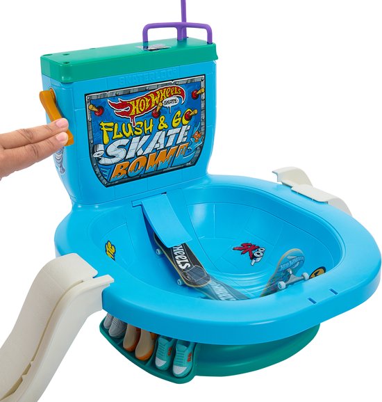 Hot Wheels Skate Doorspoelen En Gaan Skateset - Toiletpot Racebaan