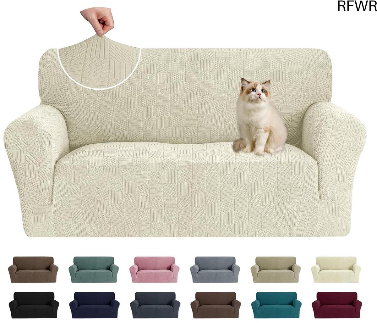 RFWR Rekbare Sofahoes 2 Zits Met Antislip En Vuilafstotend Design - Beige