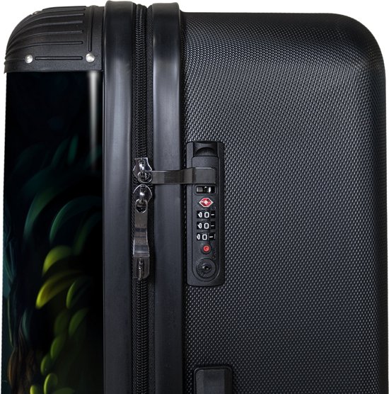 NoBoringSuitcases.com® - Grande valise - Valise de voyage légère - Dinosaurus et dragon dans une vallée de jungle enflammée - Trolley à 4 roues - Grand trolley XL - 98 litres de bagages