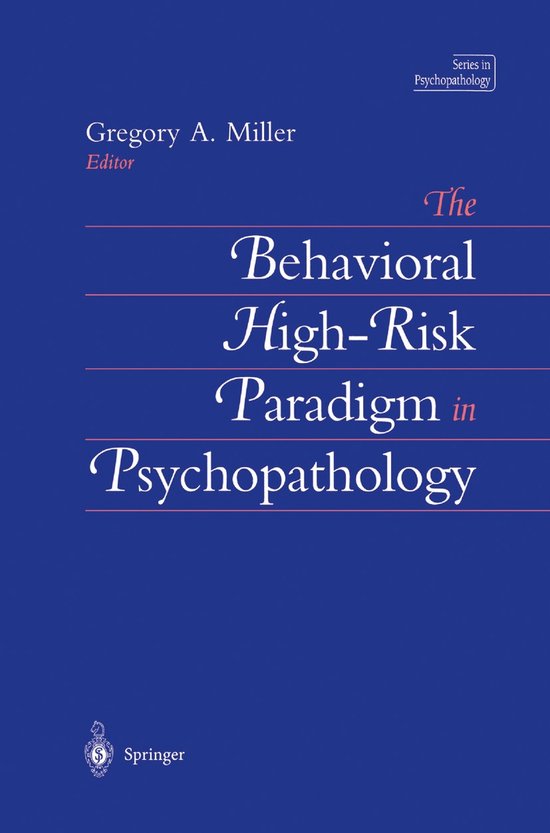 The Behavioral High-Risk Paradigm in Psychopathology - cover
