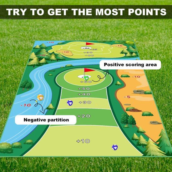 Allecto Plus - Golfmatset 120x180cm voor Indoor Golfspel - Chipping & Minigolf - Wasbaar - Golfaccessoires voor Familie & Kinderen - Speloefening van Allecto Plus — afbeelding 4