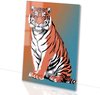 Tijger, Digital Art, Oranje, wit, zwart, grijs, blauw