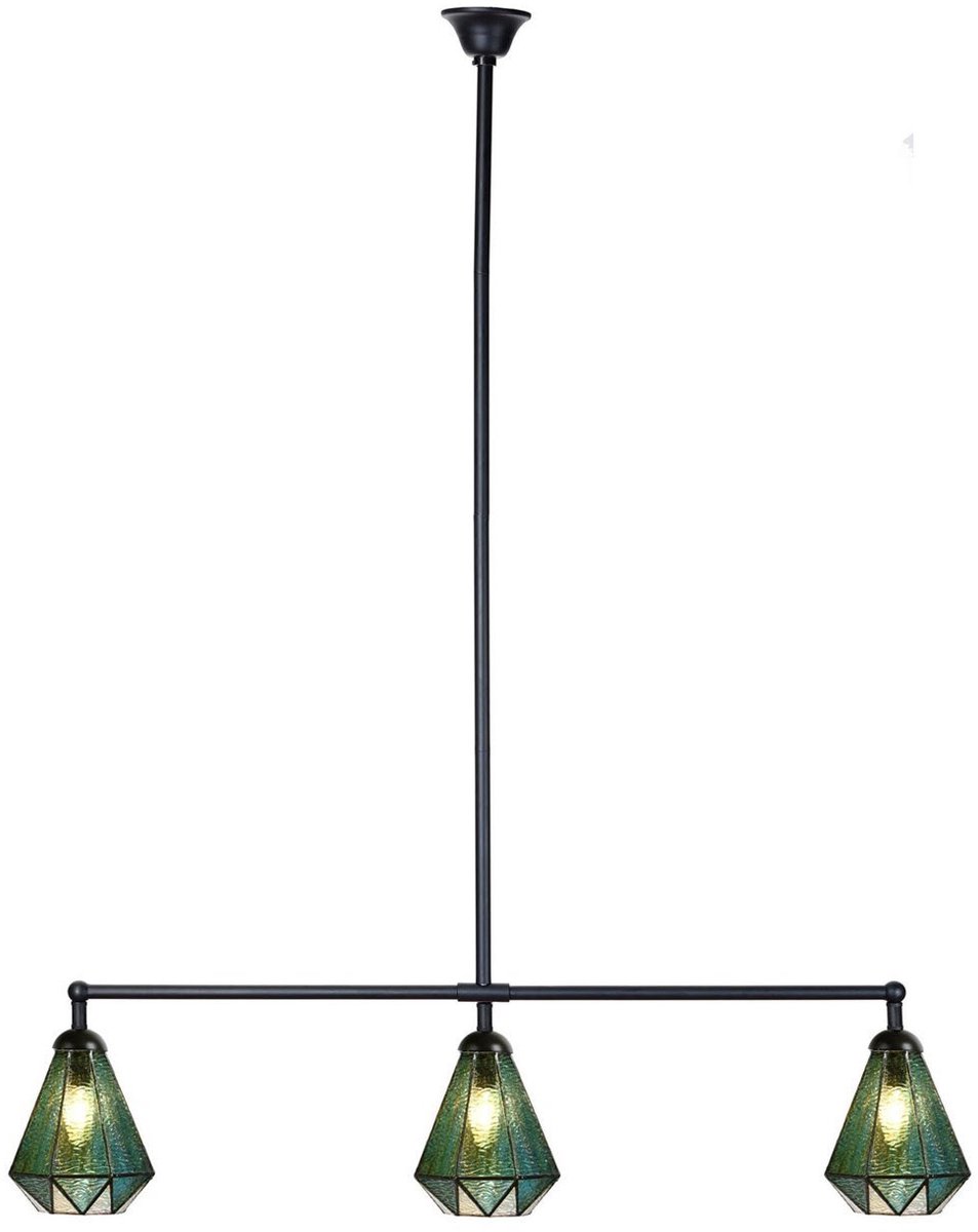 Coloured by Art Tiffany T-lamp 3 lichts Arata Green - Art Deco Trade Groen