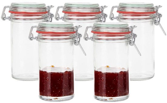 Weckpot/inmaakpot - 10x - glas - 250 ml - met beugelsluiting - transparant