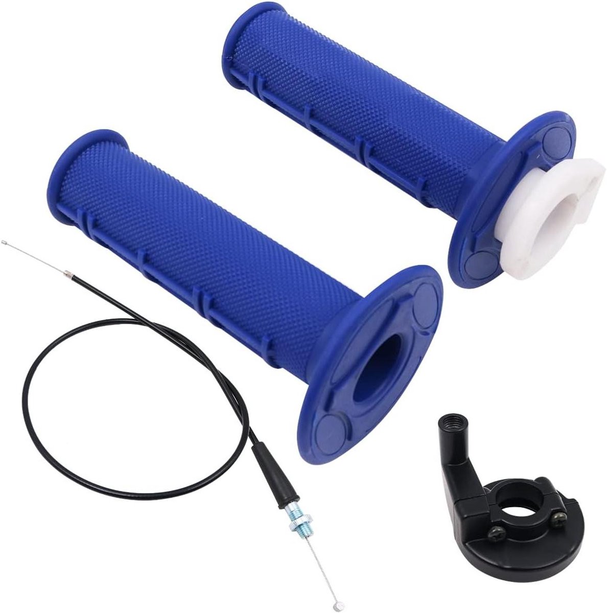 Allecto Plus - Throttle Grip Twist met Kabel Montage voor ATV Quad Pit Dirt Bike Blauw - Geschikt voor 50cc 70cc 90cc 110cc 125cc - Soepele Bediening.