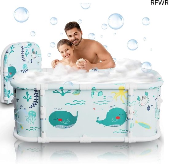 OUCRIY Foldable bathtub for adults, 120 x 55 x 50 cm, PVC, rectangular