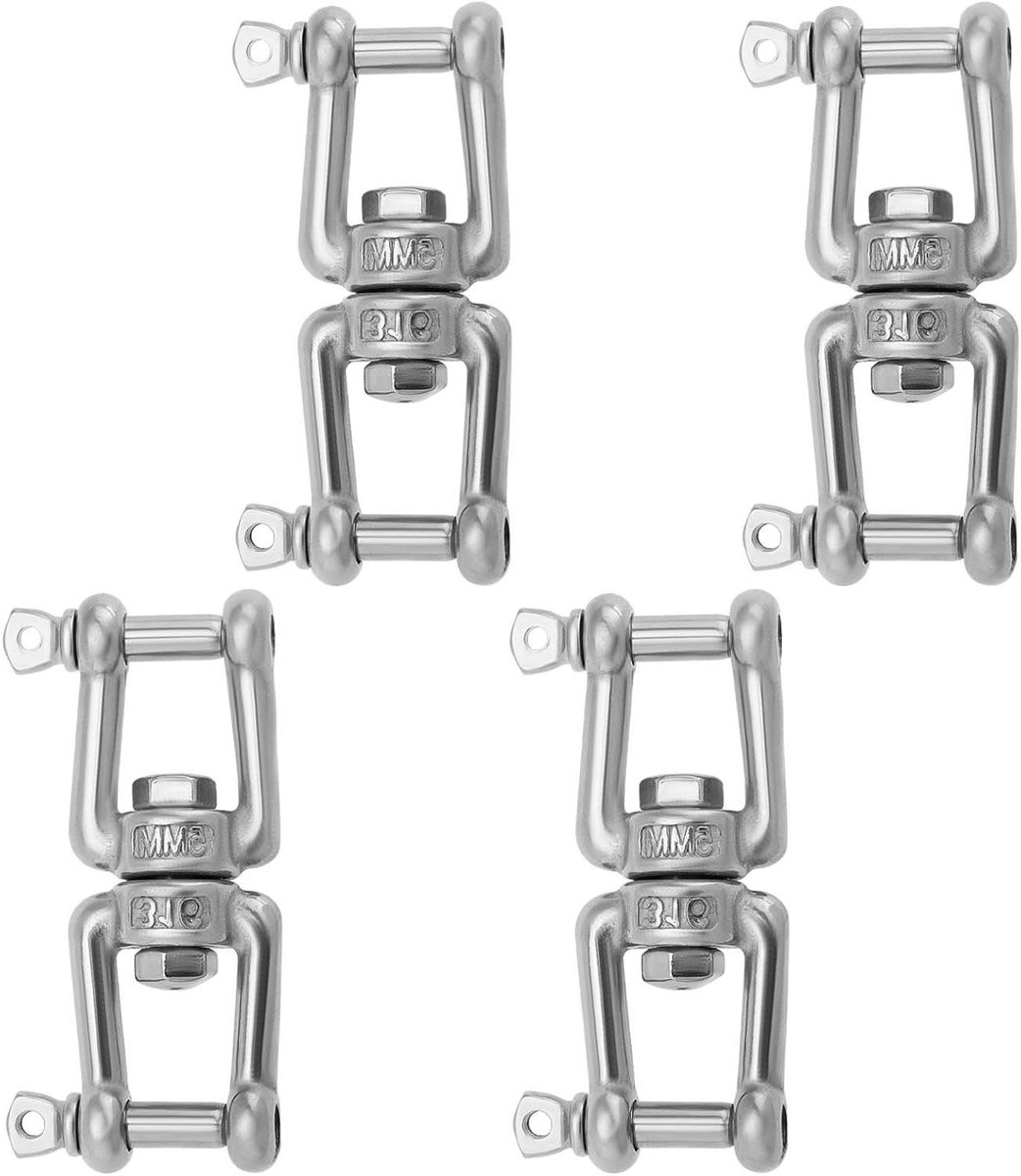 Allecto Plus - 4-delig Roestvrijstalen Dubbele Beugel M5x67mm voor Tuin en Boot. Veilige Anker Connector voor Buitenactiviteiten.