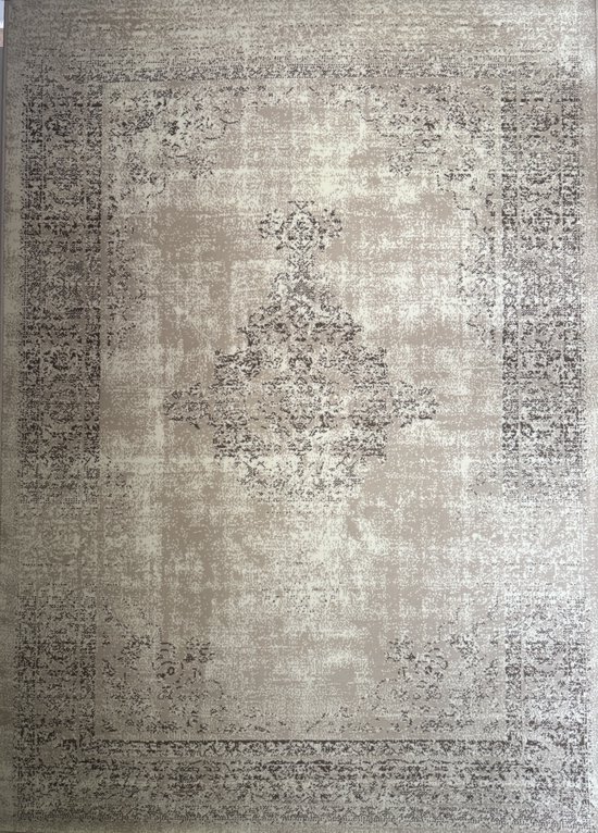 Istanbul Vintage - Tapis à poils ras - Tapis rétro - Crème - 80 x 150 cm