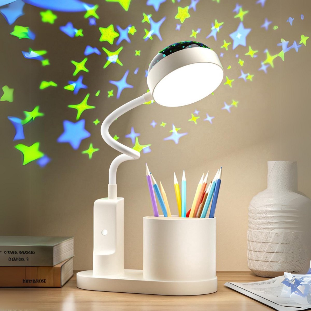 AEUZWR Bureaulamp voor kinderen, draadloze bureaulamp, led-bureaulamp, oplaadbaar via USB, cadeau voor kinderen, jongens, meisjes, vrienden, blauw