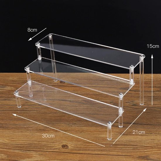 thumbnail: Wocpvm Acryl Display Risers Set – 6 Stuks Transparante Opstapjes In 3 Maten, Voor Sieraden, Cupcakes, Decoratie