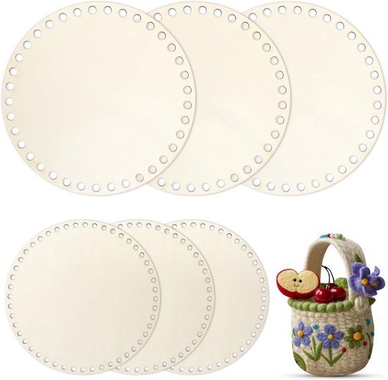 Ribbon Mand met ronde leren bodem – Knit Stitch