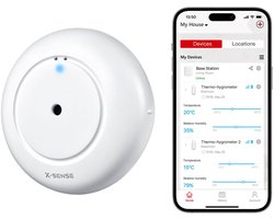 X-Sense SWS51 Slimme watermelder met WiFi - Werkt met app - Watersensor - Wateralarm - Waterlekkage detector - Waterdetector - Vochtmeter - Lekdetectie