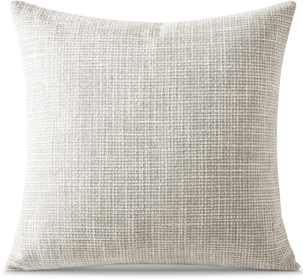 Ibenzoa Kussenhoes Set van 1 Effen Kleur Linnen 50 x 50 cm voor Moderne Woondecoratie beige