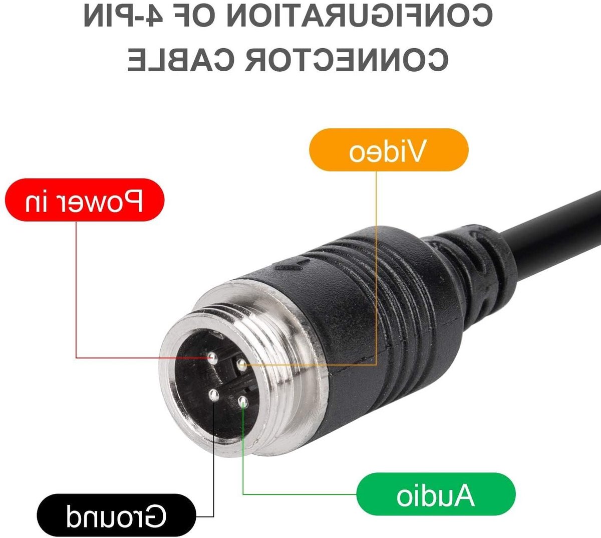 JGS Premium - Luchtvaart Adapter 4-pins Vrouwelijke naar RCA DC Audio Video Kabel - Voor Bus Truck Achteruitrijcamera