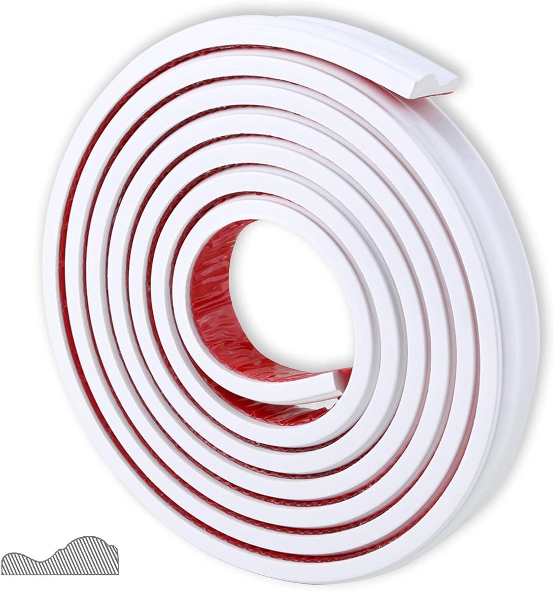 JGS Premium - Zelfklevende Plakrand voor Stoelrail en Muurbescherming in Wit - 3m x 5cm - Thuisdecoratie Twee-/Driekleurige Rand