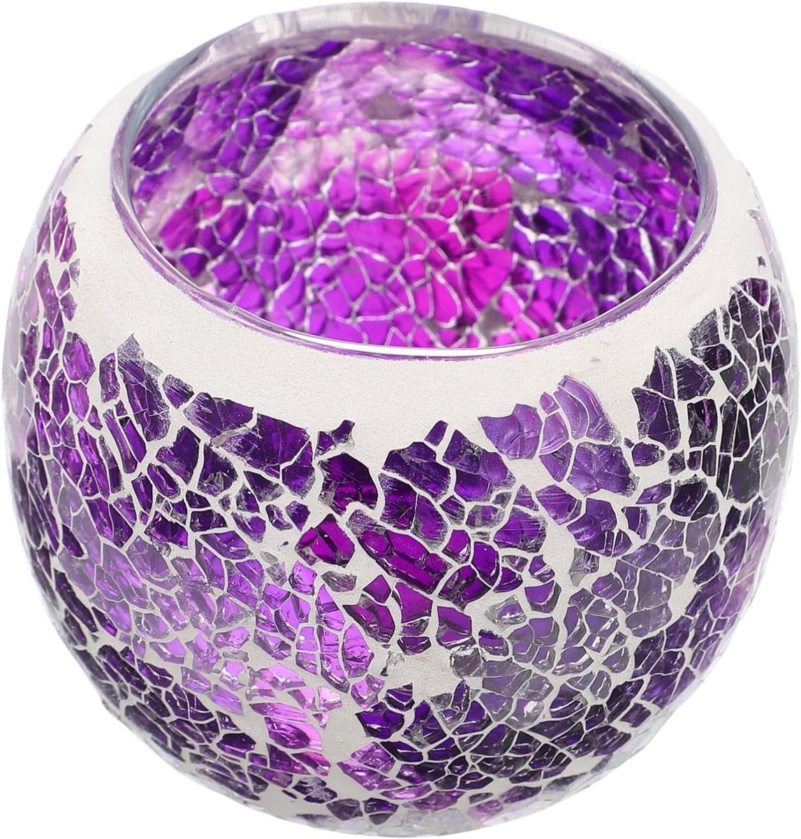 Allecto Plus Glazen Kandelaar voor Eettafel Decoratie Unieke Mozaïek Kristal Ornamenten Paarse Theelicht Kandelaar Decoratie Home Decor