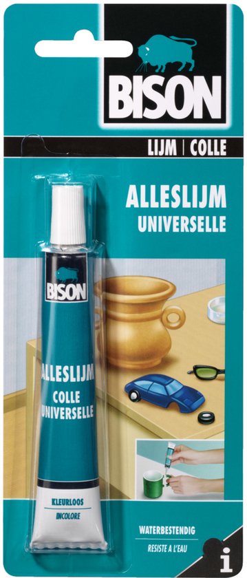 Bison Alleslijm tube 25 ml - kleurloze, waterdichte hobbylijm voor allerlei hobbymatige lijmklusjes - papier, karton, diverse kunststoffen, leer, hout, glas, keramiek
