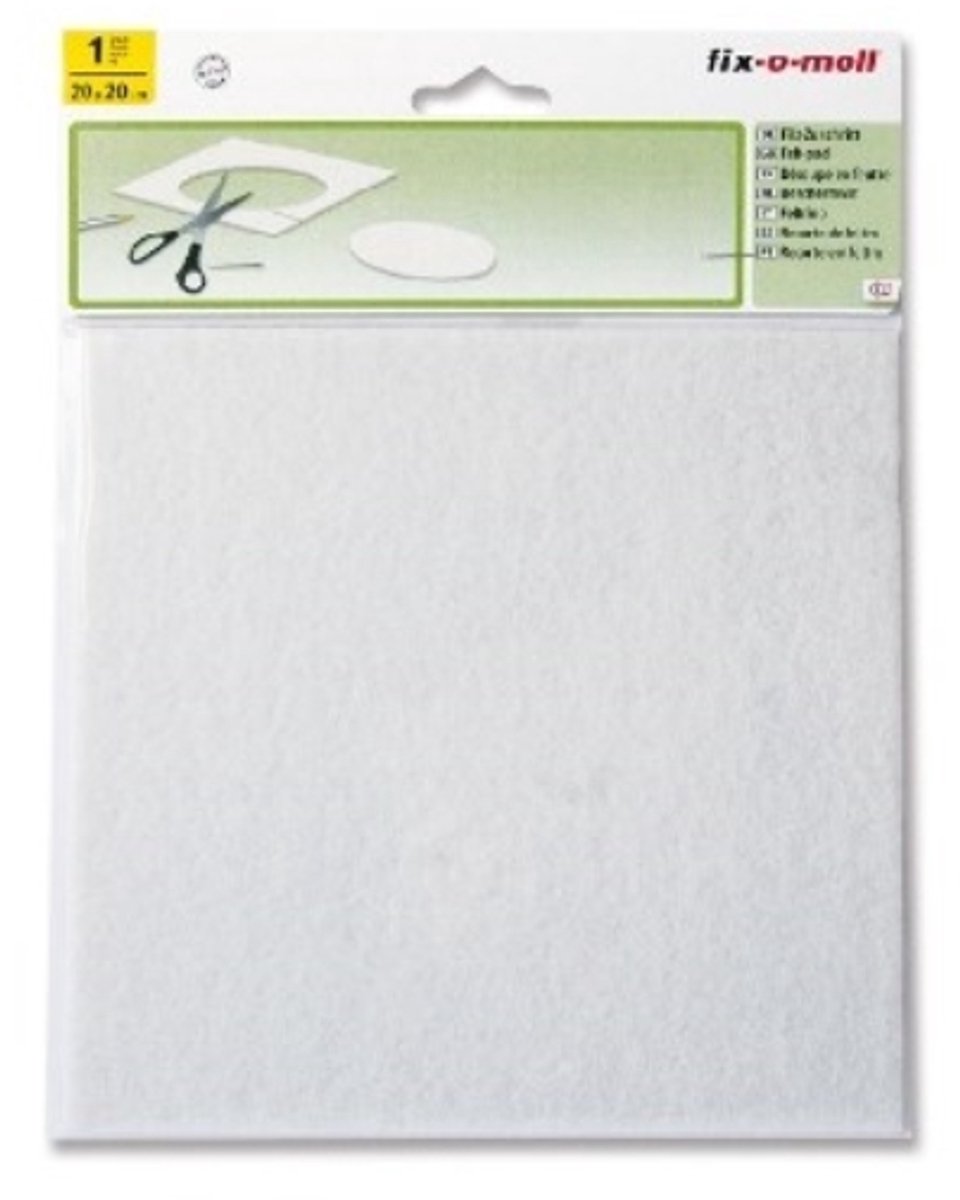 Fix-o-moll viltglijder 20x20cm wit