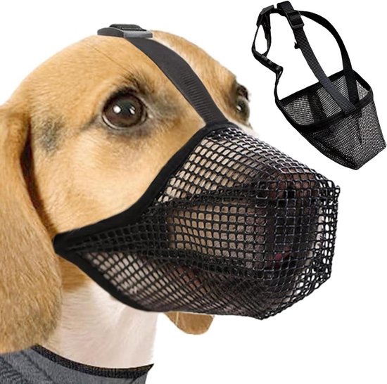 Hondensnuit, verstelbare nylon mesh-muilkorf voor kleine, middelgrote grote honden, voorkom bijten, kauwen en likken-Yvan | NL