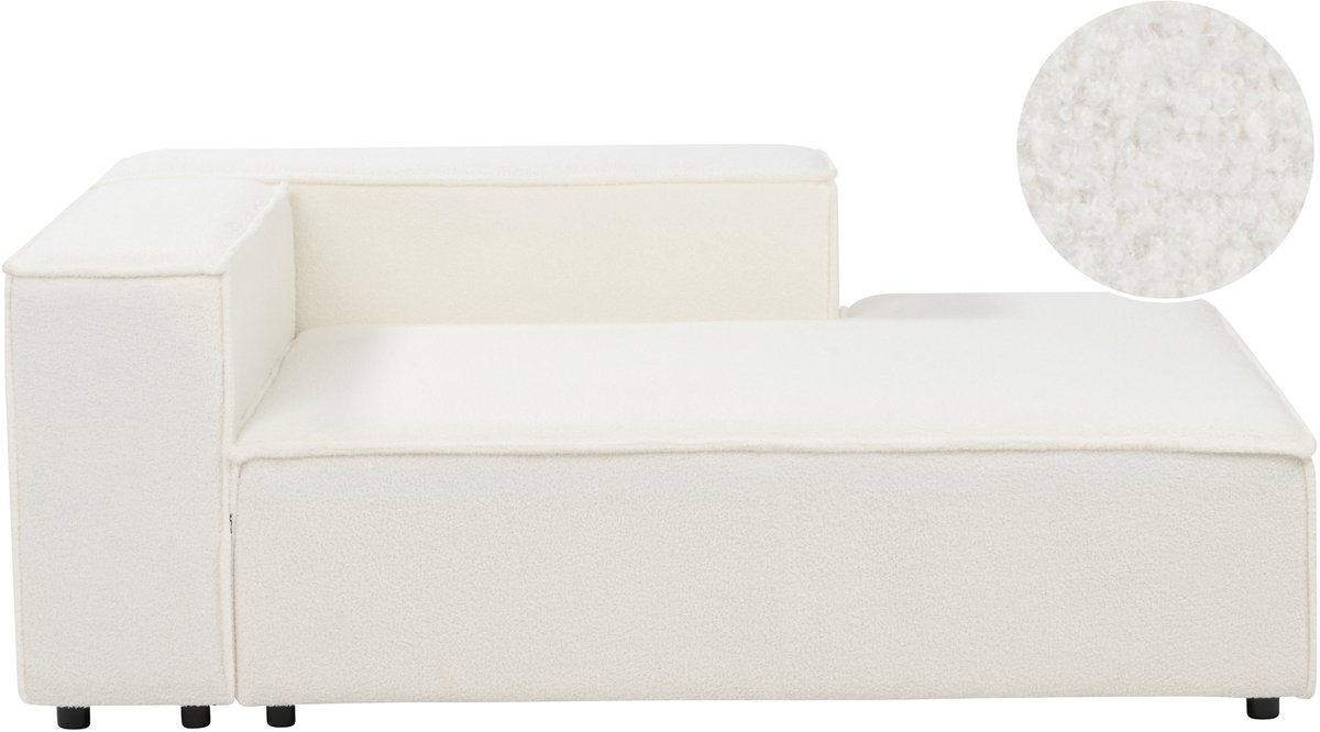 Beliani ARDAL- Chaise longue - Off-white - Linkszijdig - Bouclé Wit