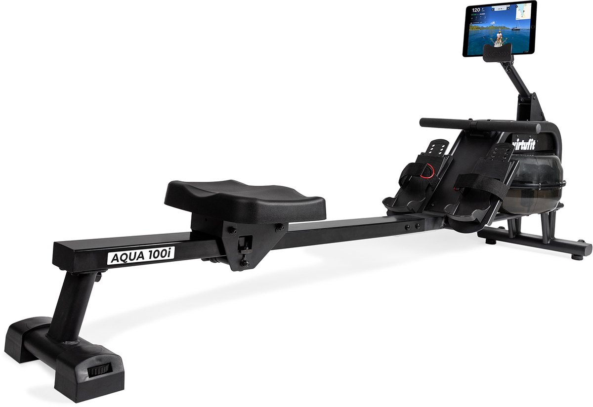 VirtuFit Aqua 100i - Water Resistance Roeimachine - Opklapbaar model - Met hartslagfunctie - Kinomap & Fitshow app - Full-body workout - Roeitrainer voor Thuis