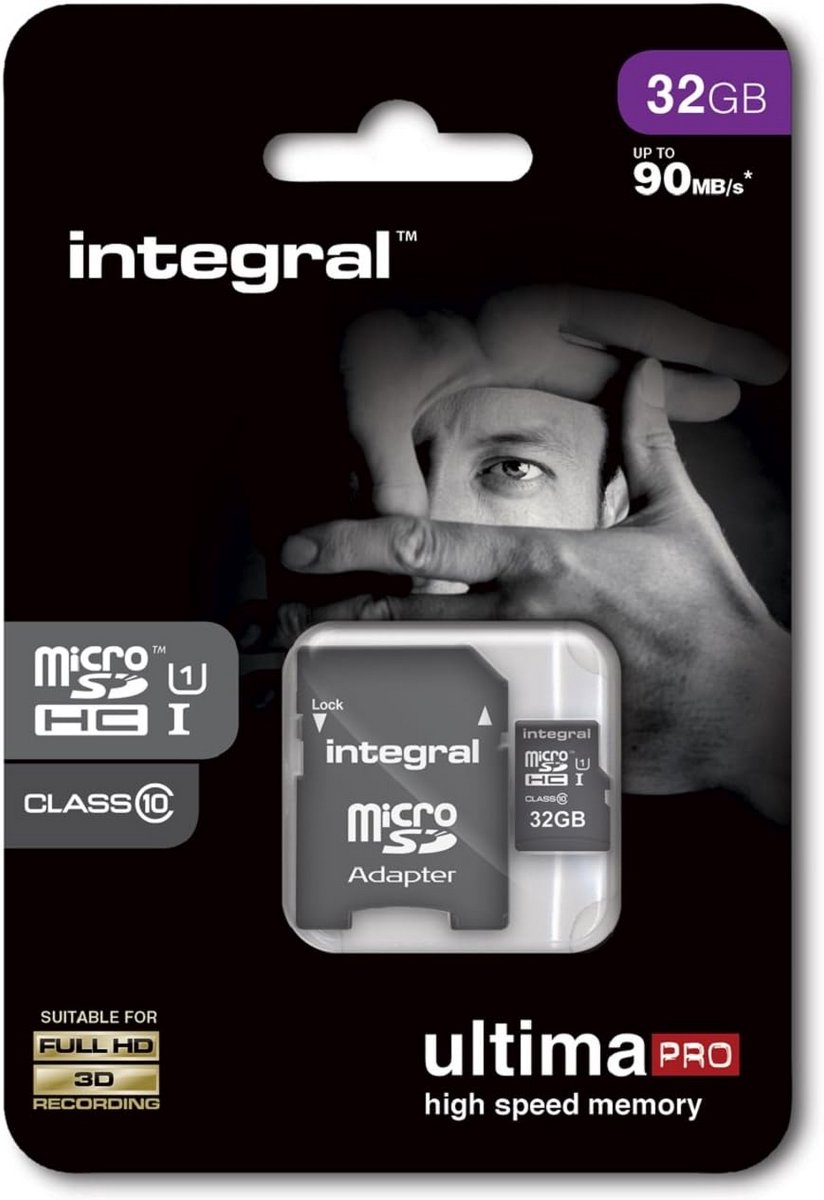 32GB microSDHC geheugenkaart Class 10 UHS-I voor Smartphone, Tablet en Camera