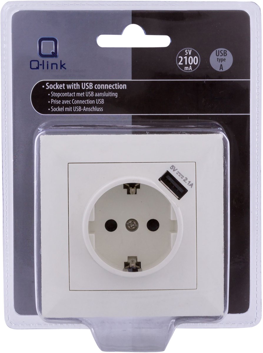 Q-Link contactdoos - randaarde - polarwit