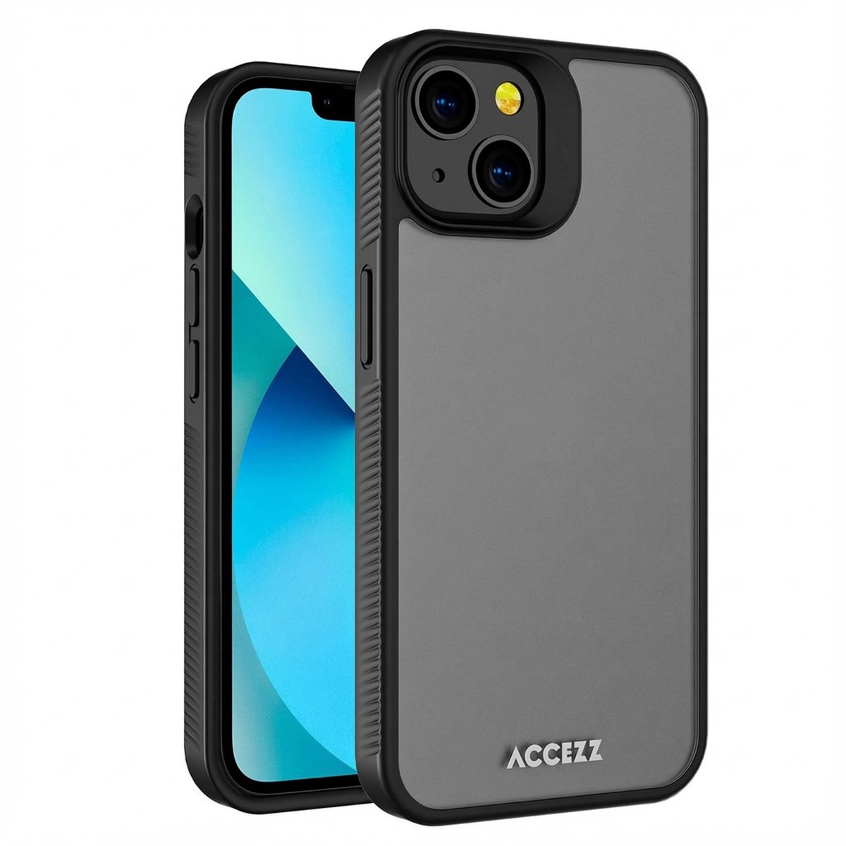 Accezz Hoesje Geschikt voor iPhone 13 Hoesje - Accezz Rugged Frosted Backcover - zwart