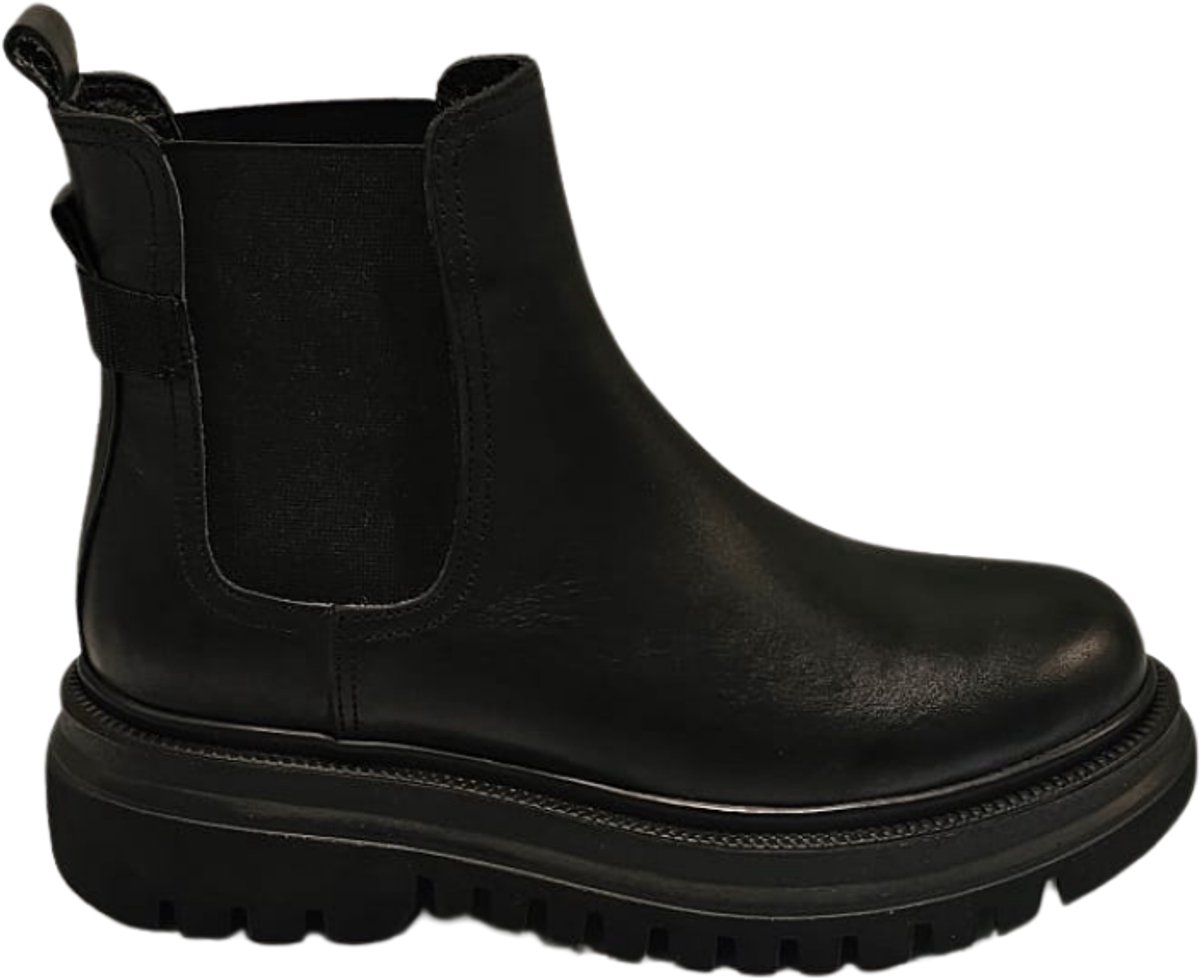 erussa-Dames Laarzen-Handgemaakte Leren Chelsea Boots voor Dames – Chunky Enkellaarsjes met Grove Zool – Premium Leder met Suède Voering – Verkrijgbaar in Zwart & Beige 36-40